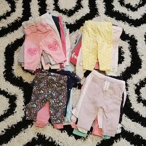Baby girl size 3 months pants 56 pairs!!!